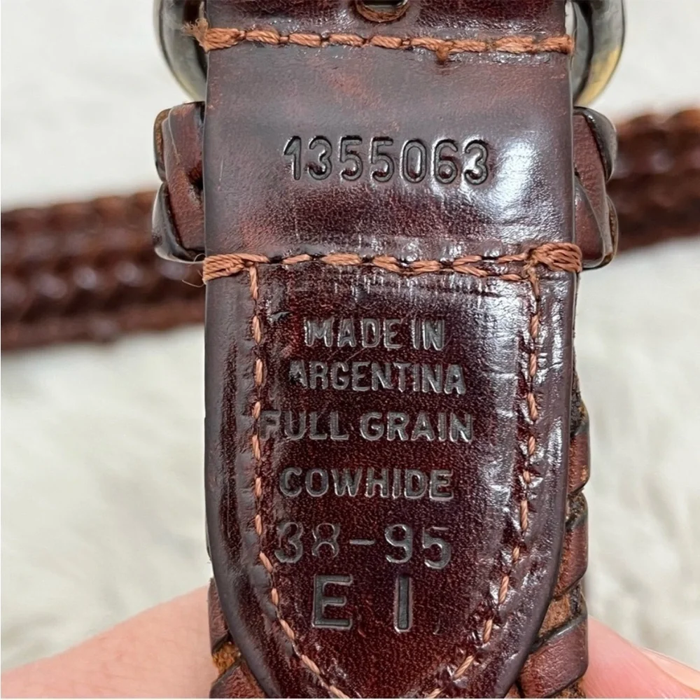 ❤️Vintage Braided Leather Weave Brown Belt with Solid Brass Buckle